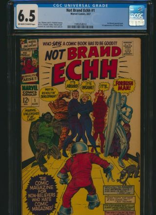 Not Brand Echh 1 Marvel 1967 Cgc 6.  5 Ow/w Pgs 1st Forbush Man Nr.  99 Bid