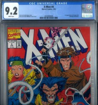 Primo: X - Men 4 Nm - 9.  2 Cgc 1st Omega Red Wolverine Jim Lee 1992 Marvel Comics