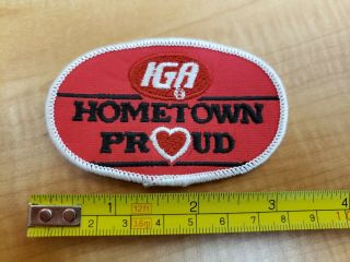 Vintage Iga Grocery Supermarket Cloth Sew On Patch Badge Hometown Proud