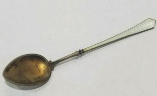 Vintage Sterling Silver.  925 Enameled Pearly Spoon.  315ozt