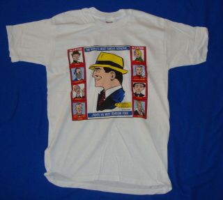 Old Stock Dick Tracy White T - Shirt Adult Size X - Large