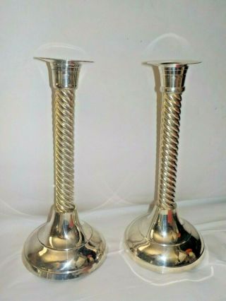 Vintage Spiral Candle Holder International Silver Co Set Of 2 Taper Candlestick
