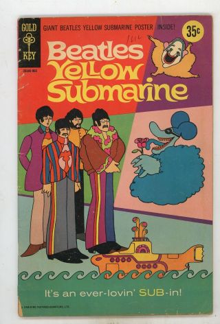 Gold Key Comics,  Beatles Yellow Submarine,  W/poster,  1968,  Good