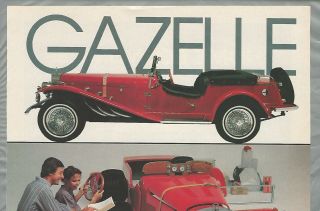 1981 GAZELLE kit car advertisement,  Classic Motor Carriages,  fiberglass kit cars 2