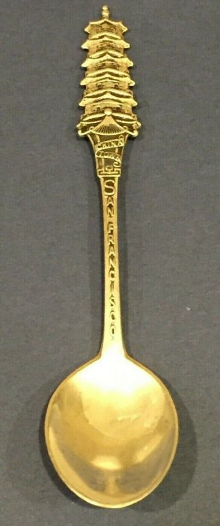 Vintage Chinatown San Francisco Souvenir Spoon Sterling