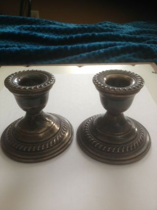 Vintage Antique Luraline Weighted Sterling Silver Candle Holders