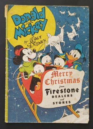 1948 Firestone Dealer & Stores Walt Disney Donald & Mickey Rare