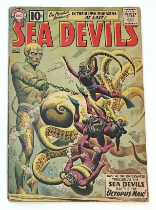 Sea Devils 1 (russ Heath Grey Tone Cover & Inside Art,  Vg,  Dc 1961)