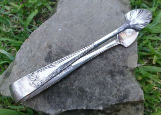 Lovely Antique Silver Plated Sugar Tongs By Potter Of Sheffield