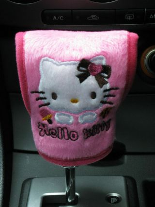 Hello Kitty Doll Toys Car Accessories Gear Stick Shift Knob Cover Seat Cover