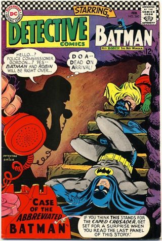 Detective Comics 360 1967 Vf - " Case Of The Abbreviated Batman " Batman & Robin