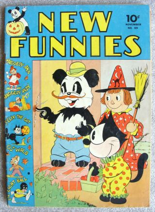 Funnies 69 Vg - Dell Golden Age Comic Book 1942 Felix Raggedy Ann Oswald