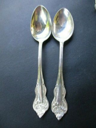 1905 NENUPHAR WATER - LILY ASCO SILVER PLATE 2 DEMITASSE SPOONS 2