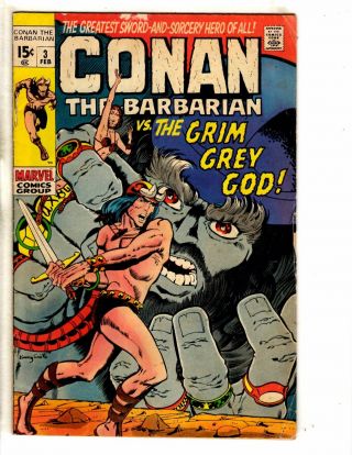 Conan The Barbarian 3 Fn Marvel Comic Book Barry Smith Sword & Sorcery Jg1