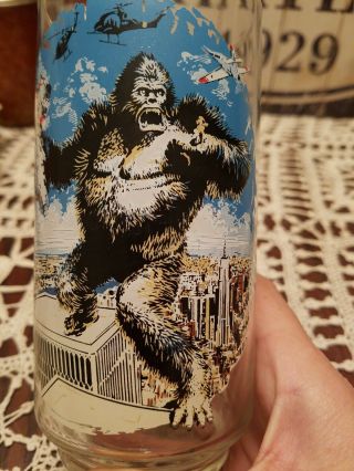 Vintage 1976 Ny Twin Towers Coca - Cola King Kong Glass Limited Edition