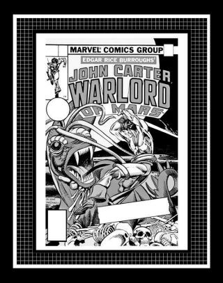 Gil Kane John Cater Warlord Of Mars 4 Rare Production Art Cover Monotone