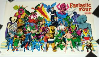 Fantastic Four Heroes Villains Marvel Comics Poster John Byrne 1984 Marvelmania