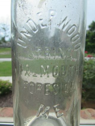 Old 1905 Underwood Spring Bottle Falmouth Foreside,  Maine