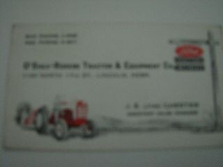 Ford Tractor & Implements Equipment Business Card O 