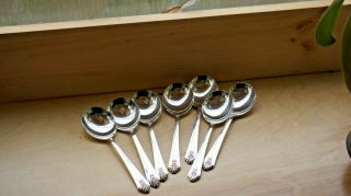 Wm Rogers IS Sectional Imperial Round Soup Spoons Set of 7 2
