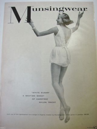 1956 Munsingwear Brief Nightgown Panties Vintage Lingerie Photo,  David Crystal Ad