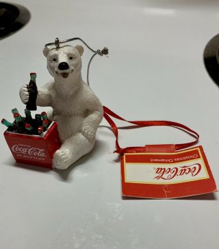 Coca - Cola Polar Bear Ornament Retired Rare