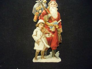Victorian Trade Card 9148 - Santa With Hobo Bag Of Toys - Extra Large