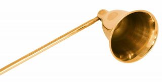 Candle Snuffer Extinguisher Brass Plate Wooden Polish Handle with Easy Grip 25cm 2