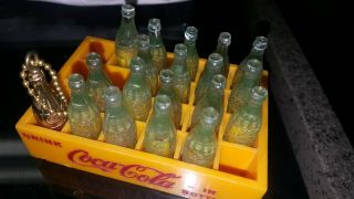Vintage Miniture Coca - Cola Crate With Bottles,  Plus Golden Coke Bottle