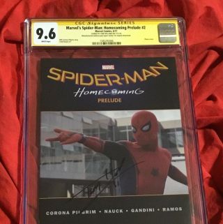 CGC SS 9.  6 SPIDER - MAN HOMECOMING PRELUDE 2 PHOTO COVER SIGNED BY TOM HOLLAND 2