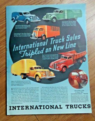 1937 Desoto Sedan Ad Movie Party Theatre Theme 1937 Ih International Trucks Ad
