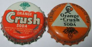 2 Diff.  Orange Crush Soda Bottle Caps; Sc Palmetto Tax Seal; Cork