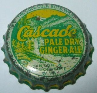 Cascade Ginger Ale Soda Bottle Cap; Hinton & Ronceverte West Virginia; Cork
