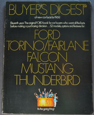 1969 Ford Brochure Mustang Ltd Xl Galaxie 500 Torino Falcon Thunderbird