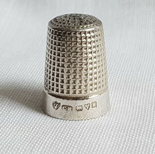 Antique 1922 George V Sterling Silver Thimble Charles Horner Chester Size 7
