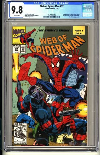 Web Of Spider - Man 97 Cgc 9.  8 Wp Nm/mt Marvel Comics 2/93 1st App Nightwatch