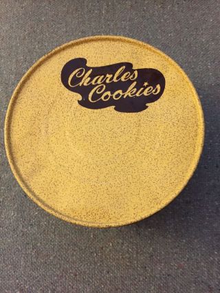 Vintage Charles Cookies Tin Can Charles Potato Chips Mountville,  PA Shape 2