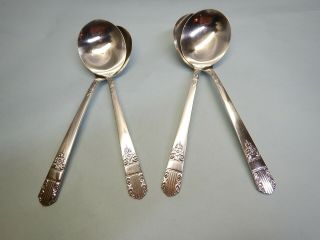 4 Harmony Round Bowl Soup Spoons - Elegant 1938 Rogers - & Table Ready
