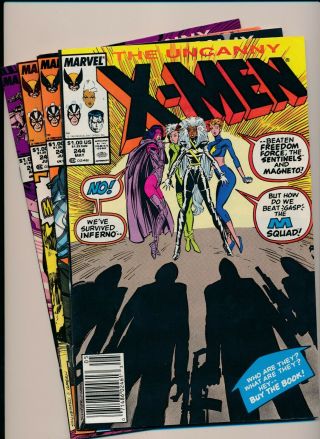 Marvel Great Set Uncanny X - Men 244 - 247 1st Appearance Of Jubilee Fine (pj75)