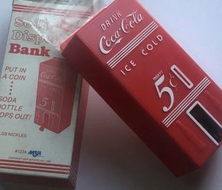 Vintage Coca - Cola Soda Pop Fountain Coke Bottle Dispenser Coin Piggy Bank Nos