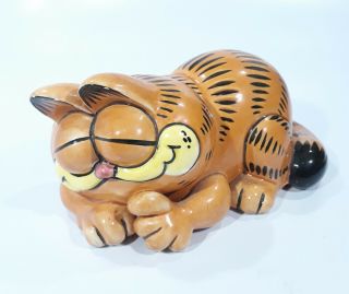 Garfield Sleeping Ceramic Cat Figurine 1978 - 1981 Enesco Japan Fast