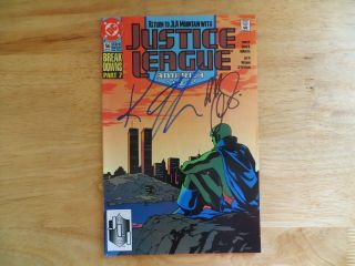 1991 Dc Justice League,  Jla 56 Signed 2x Keith Giffen & Jm Dematteis,  With Poa