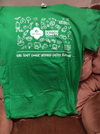 Dunkin Donuts Girl Scouts Cookie Flavored Coffee T - Shirt