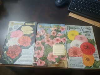 3 Vintage 1930s Burpees Seeds Catalogs