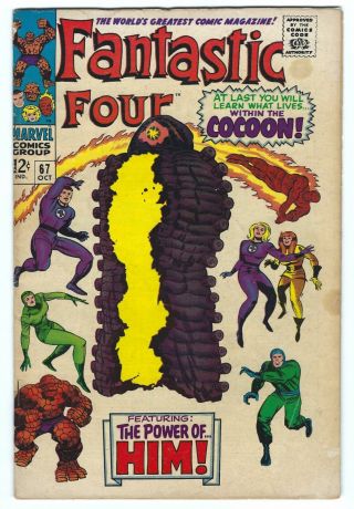 Fantastic Four 67 Silver Age Marvel Comic Book Stan Lee Classic 5.  5 Fn - Warlock
