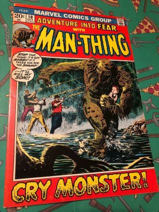 Marvel Comics 1972 Adventures Into Fear 10 " 1st Man - Thing Solo " Comic Book