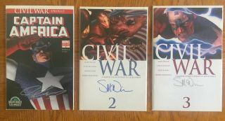 32 Issues Of Captain America With Autographed Issues By Steve McNiven John Cass 2