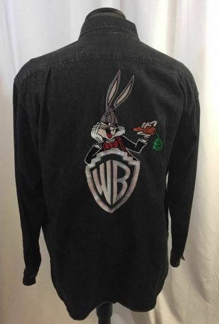 Vintage Warner Bros Looney Tunes Bugs Bunny Dark Gray Jean Shirt Medium
