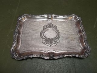 Antique French Rococo Design Dolls Model Silver Plate Miniature Cocktail Tray
