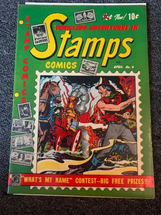 Vintage Golden Age Thrilling Adventure In Stamps Comics Comic Fireman Cover Cgc